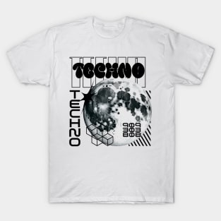 TECHNO  - Y2K Planet (Black) T-Shirt